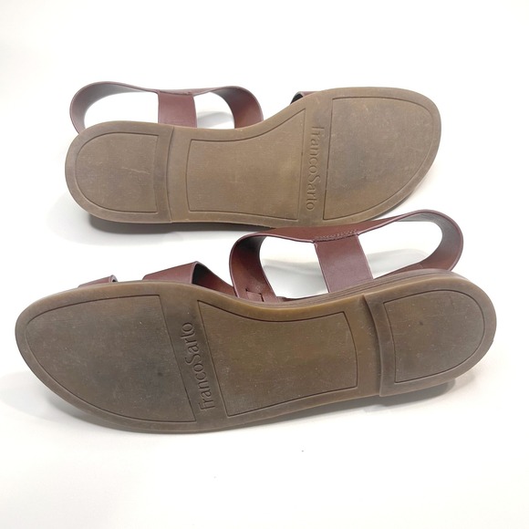 Franco Sarto Brown Leather Gensi Toe Loop Slingback Sandals 8.5M - Picture 5 of 7